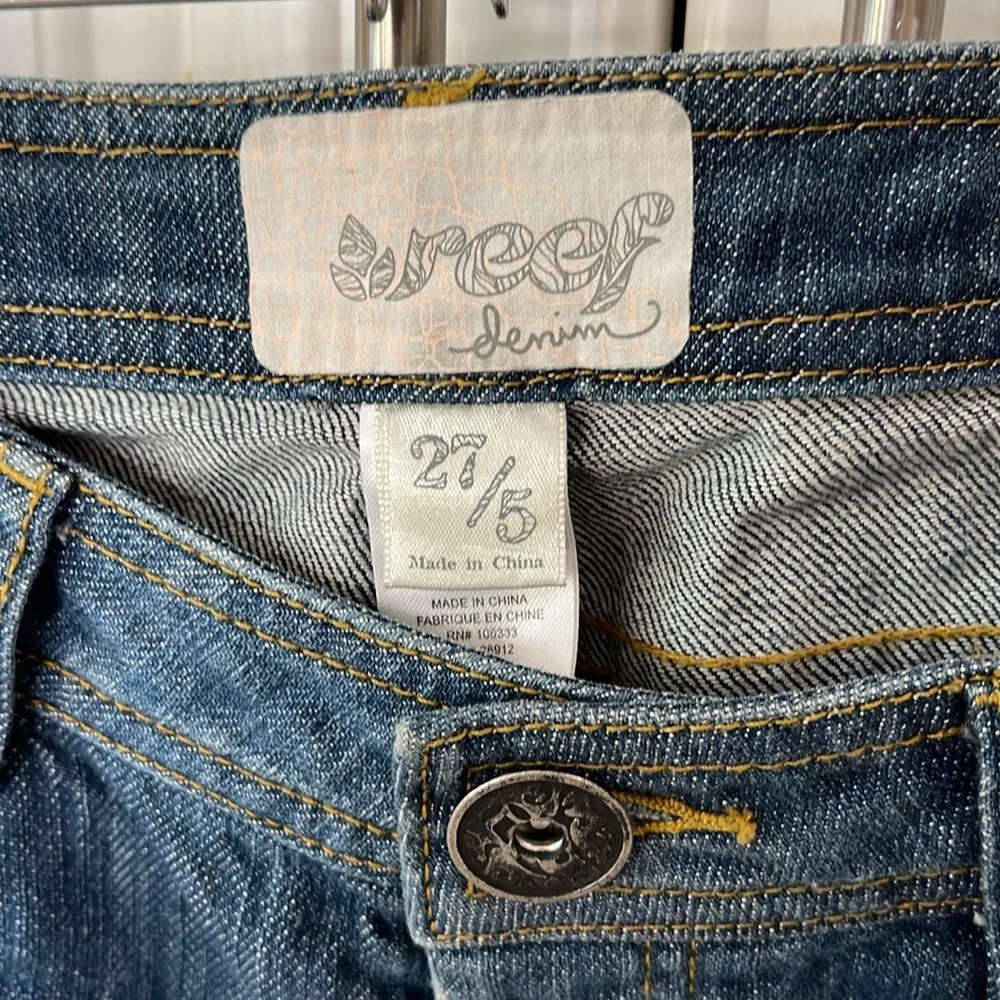 Reef Denim Jeans blue size 27 size 5 - Picture 3 of 16
